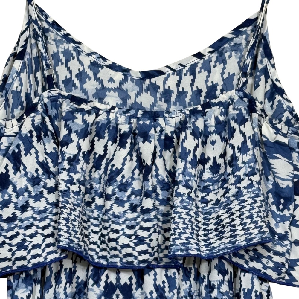 Moon Collection Blue and White Printed Maxi Dress - Picture 5 of 12